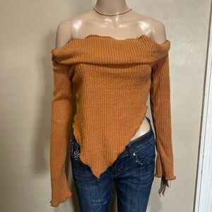 SHEIN Off-Shoulder Sweater - Warm Brown